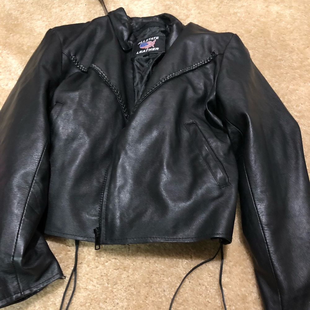 Leather motorcycle vest & coat —FIRM PRICE